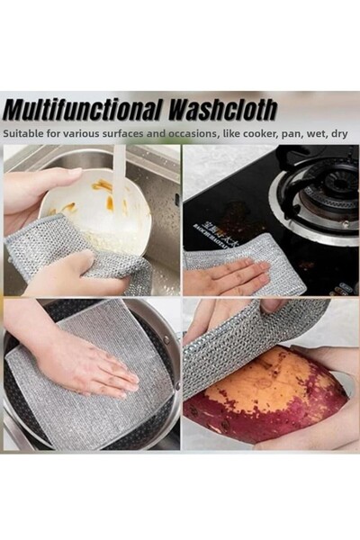 VANCL Super Double Set + Cleaning Set - 3 Pieces of Intermediate Brush and Anti-Scratch Wire Dishcloth