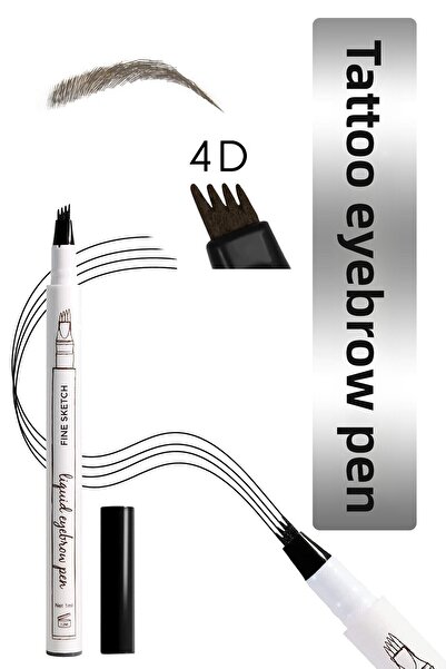 hbtasarim قلم حواجب دائم 4D Tattoo Microblading - اللون: 01 بني