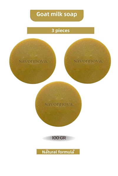 Savonnova صابون حليب الماعز الطبيعي 3x100 جرام - صلب للعناية بالبشرة والشخص