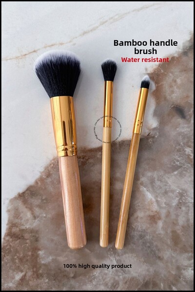 GXMPRO مجموعة فرش احترافية بمقبض من الخيزران مكونة من 3 قطع - مجموعة فرش مكونة من 3 قطع - مجموعة فرش مقاومة للماء