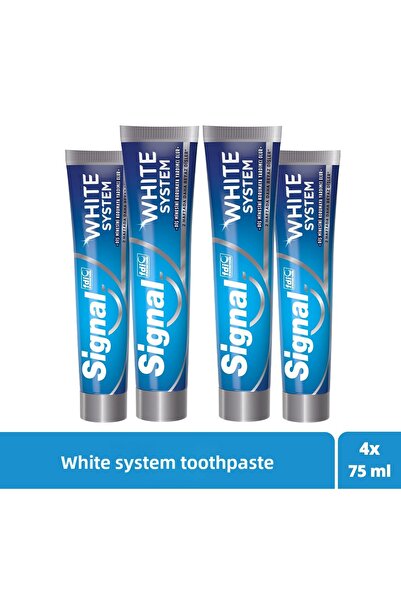 Signal معجون أسنان وايت سيستم لتبييض الأسنان في أسبوعين 75 مل × 4 قطع