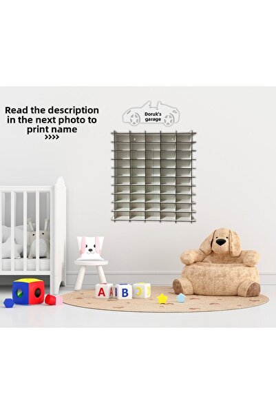 Bambirii Toys White Toy Car Rack for 50 Vehicles