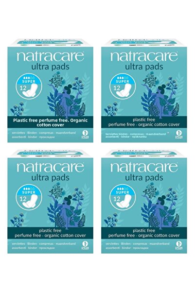 Natracare مجموعة وسادات ألترا المجنحة العضوية والطبيعية سوبر مكونة من 4 قطع -...