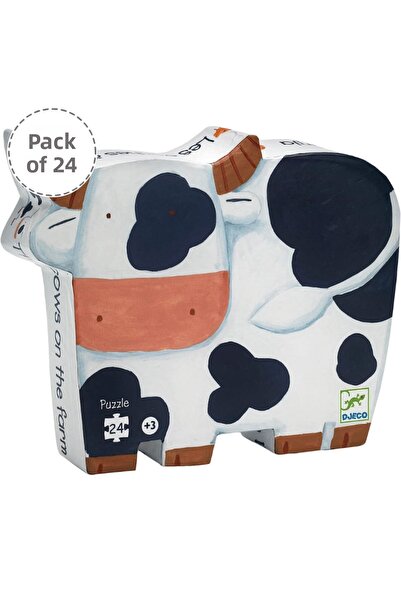 djeco أحجية زخرفية مكونة من 24 قطعة - الأبقار في المزرعة