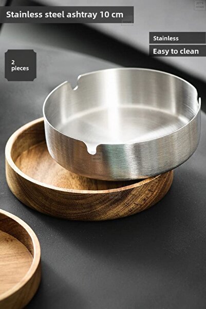 Jet's Home 2'li Tavă de cenușă 10 cm din oțel inoxidabil Tavă de cenușă pentr...