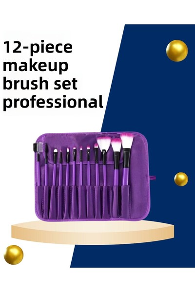 Clevora مجموعة فرش مكياج مدمجة وخفيفة الوزن مكونة من 12 قطعة مخصصة لتطبيقات المكياج الاحترافية