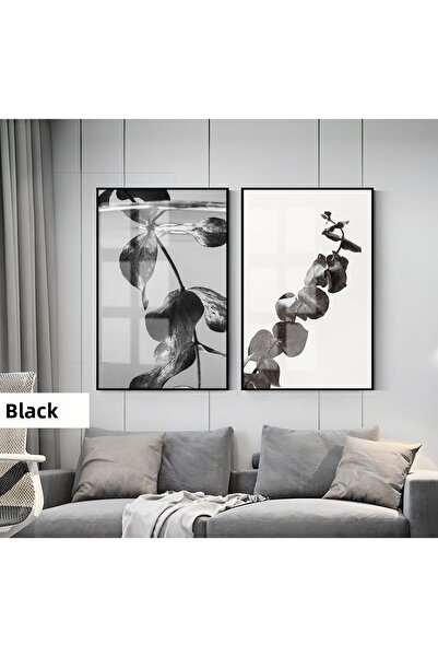 Harikabirev HARİKABİREV | SET NEGRU&ALB PLANTĂ FRUNZĂ COMBINARE MODERNĂ | TAB...