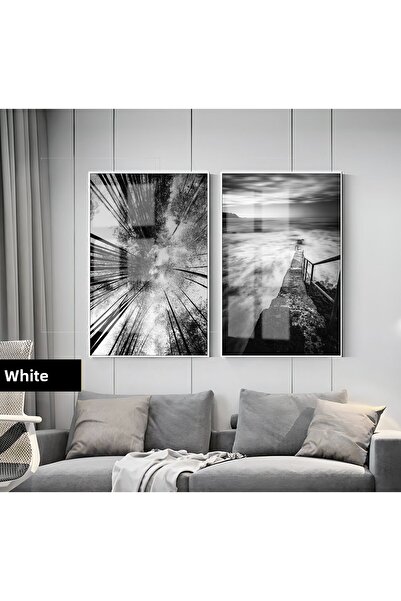 Harikabirev HARİKABİREV | SET NEGRU&ALB COMBINAT MODERN DE LEAȚĂ | TABLO DE S...