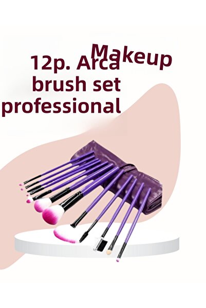 Clevora Set de 12 pensule de machiaj cu peri din fibre moi pentru fard de pleoape, fard de obraz și contur