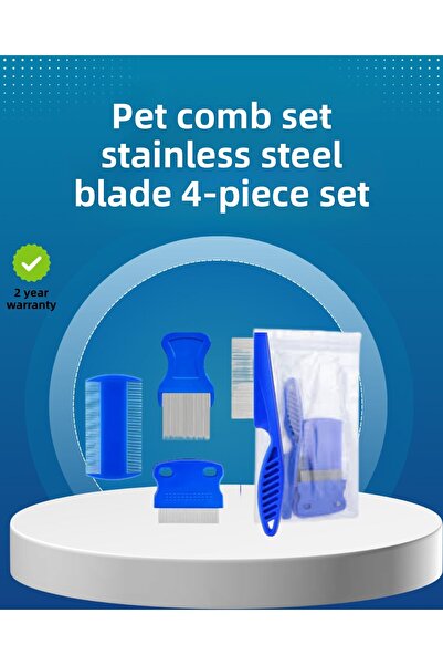 UCUZTEKNO مجموعة مشط مريح مكونة من 4 قطع للقطط والكلاب والحيوانات الصغيرة