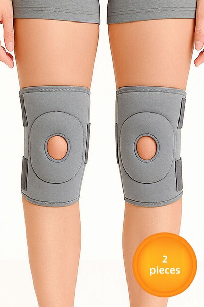 MC CENTER 2Pcs Gray Medical Knee Brace for Meniscus with Patella Support Knee Brace Adjustable Protective Knee Brace