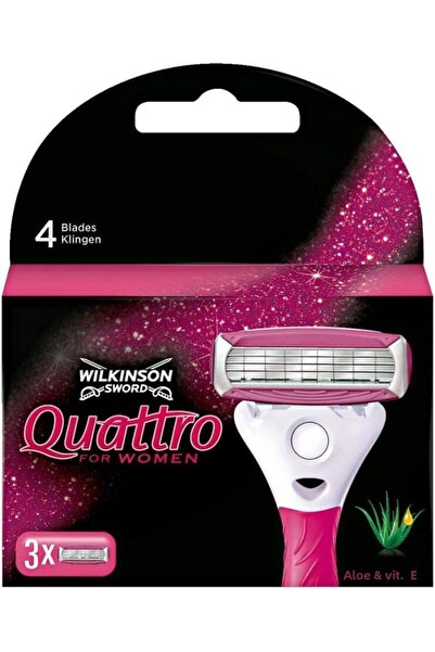 Wilkinson Sword Sword Quattro Women's 3-Piece Replacement Razor Blade Head Cartridge