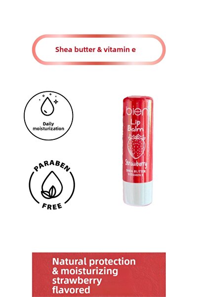 VANCL كريم مرطب للعناية بالشفاه للأطفال - بلسم الشفاه بنكهة الفراولة - زبدة ا...