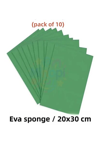 Minopi اسفنجة ايفا لون اخضر 20×30 سم 10 عبوات 1.5 ملم