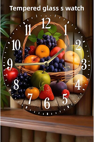 kutuTR 3D Tempered Glass Clock, Which Brings Aesthetics and Functionality Together to Your Kitchen – 33 cm Csdw151