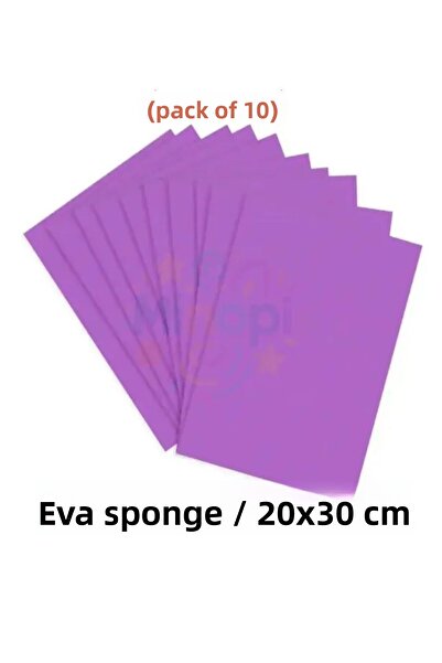 Minopi Purple Colored Eva Sponge 20X30 cm 10 Pack 1.5 mm