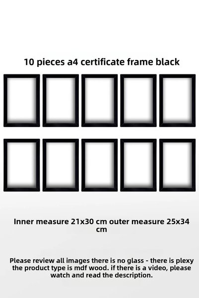 Generic Brand 1o Buc A4 Negru Pvcli 21x3o Cadru pentru Certificat Cadru pentr...