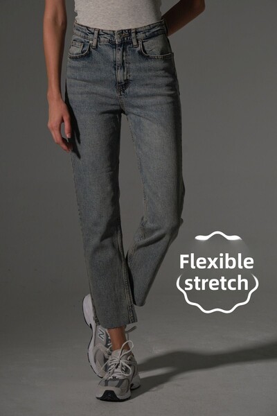 Maule Stretchy Cotton Fabric Cutout Leg 5 Pocket Skinny Slim Women Jean Pants @Kosova