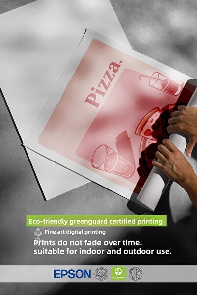 Postifull White Framed Painting, Pizza., Comfort Series Kitchen Wall Painting, No:109094