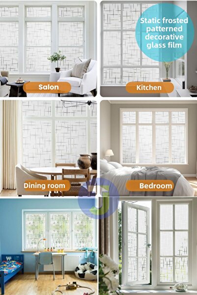 Technojet Static Frosted Patterned Glass Covering Film Shower Cabin Office Balcony Decoration Foil 60Cmx100Cm