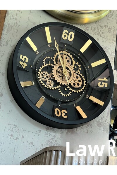 YASAR CONCEPT ساعة حائط ميكافين بعجلة معدنية 46 سم