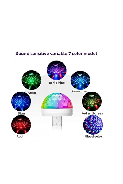 İstangül Butik كرة ديسكو حساسة للصوت مع منفذ USB