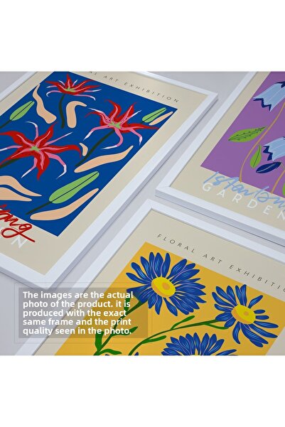 HOMEPACK Set de pictură din 3 piese cu cadru laminat alb Hpn095