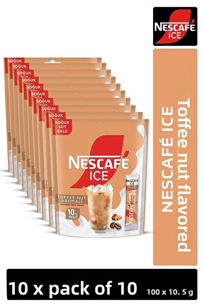 Nescafe Ice Toffee Nut Flavored Instant Coffee 10,5g 10 Pack 10X10