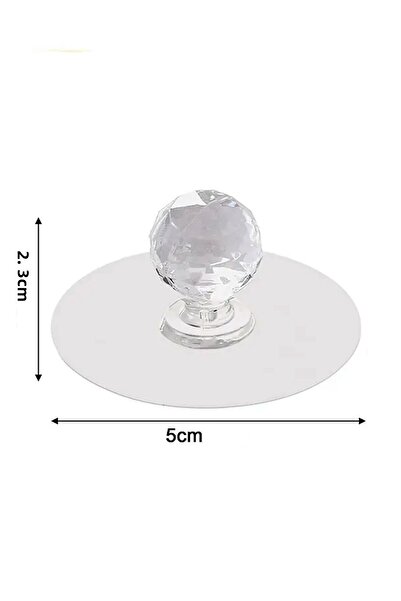 adornazzle 6 Pieces of Adhesive Handles, Cabinet Drawer Handles, Trash Can Lid Handles - Adhesive Crystal Handles