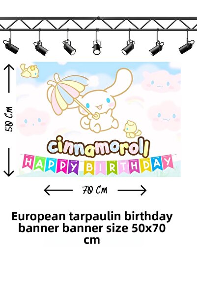 snowparty Banner tematic Cinnamoroll Cinnamon pentru ziua de naștere