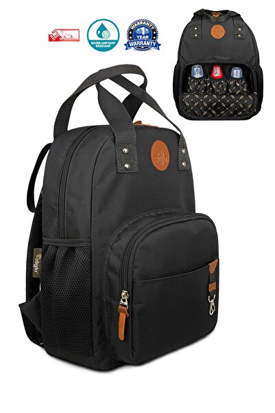 Stylo Popi Mother Baby Care and Backpack Black – Large Volume Stylish Design with Thermal Bottle Compartment