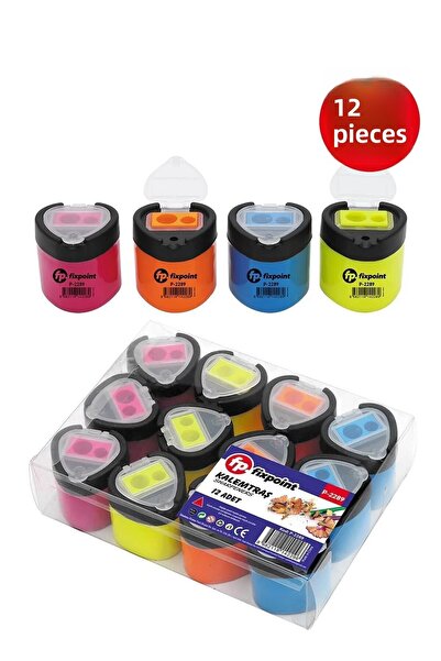 FixPoint مبراة قلم رصاص مثلثة مكونة من قطعتين، أسود Kpk P-2289