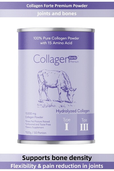 Collagen Forte Platinum كولاجين طبيعي نقي 100%، 500 جرام، 50 حصة