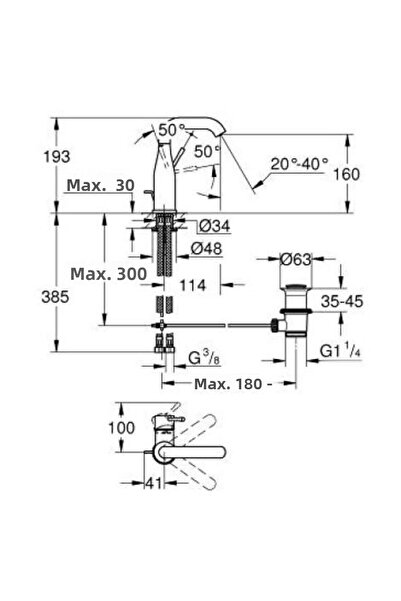 Grohe Essence Single Handle Sink Faucet M-Size - 24173Al1