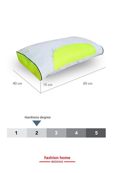 moda home bedding 2 Pcs Gold Series Air-Conditioned Children's Pillow, Skin-Friendly Visco Particles with Aloe Vera Fabric 2200Gr
