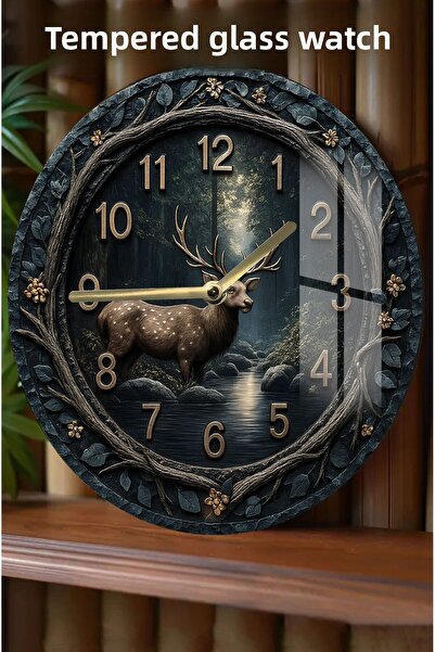 kutuTR Bring the Grace of Nature to Your Home! 3D Look Tempered Glass Watch – 33 cm Csdw182