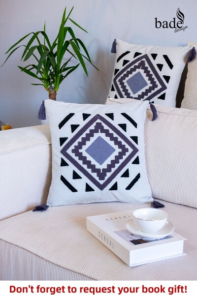 Bade Design 2-Piece Punch Embroidered Throw Pillow Pillow Covers - Very Preferred