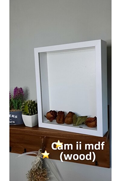 Sevcan sanat atölyesi 25×30×5 Memory Frame Flower Frame Rose Box