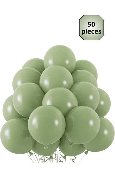 Mielibon مجموعة بالونات أوكالبتوس باستيل (أخضر عفن) مقاس 12 بوصة مكونة من 50 ...