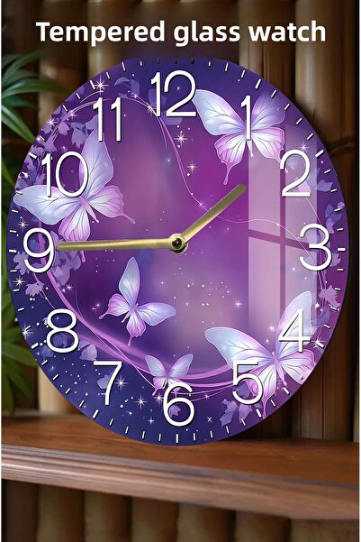 kutuTR ساعة بتصميم أنيق وراقي لمنزلك! ساعة من الزجاج المقوى بمنظور ثلاثي الأب...