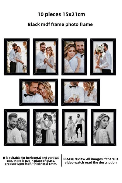 bymat 10 bucăți 15x21 cadru - cadru MDF A5 - rama foto - cadru negru