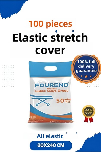 Fourend 100 قطعة من أغطية النقالات البيضاء المرنة الجديدة للاستعمال مرة واحدة