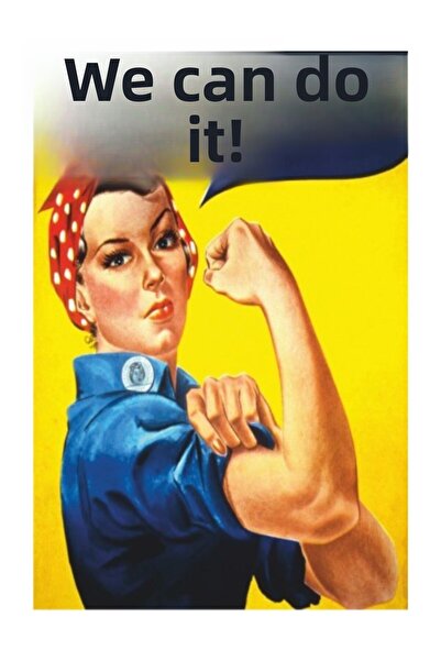 Hayat Poster Μίνι ρετρό ξύλινη αφίσα - Μπορούμε να το κάνουμε (10 cm x 20 cm)