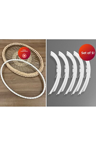 Petek Rattan قالب صينية راتان بيضاوي مكون من 5 قطع - مادة بلا - مع فيديو - غي...