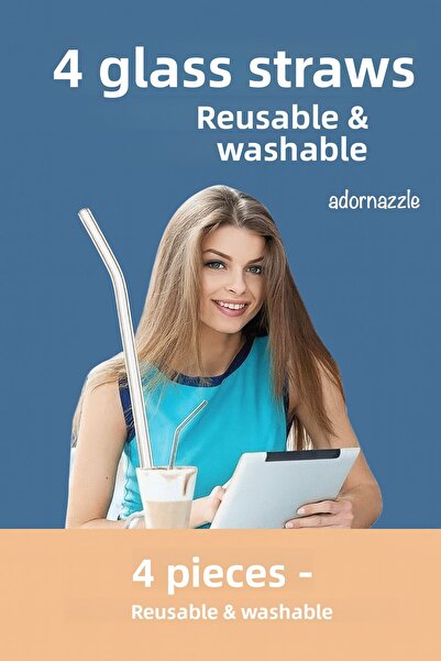 adornazzle Transparent Glass Pipette, Thick Glass Pipette, Oblique Glass Pipette, Reusable Pipette (4 Pieces)