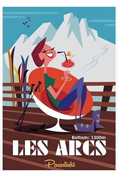 Universal Les Arcs Ξύλινη Διακοσμητική Αφίσα Τέχνης