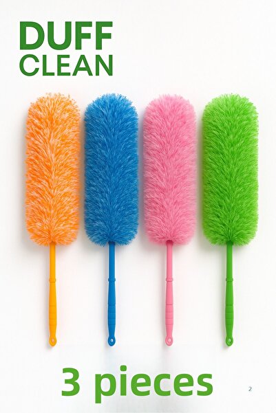 DUFF CLEAN شرابة غبار مغناطيسية مضادة للكهرباء الساكنة وقابلة للانحناء من الألياف الدقيقة (3 قطع)