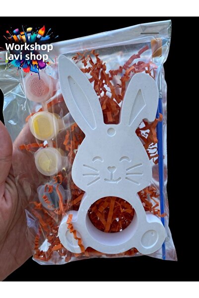 Atölye Lavi Shop مجموعة هدايا من 10 قطع من دمى الأرانب اللطيفة المطلية بالأحج...