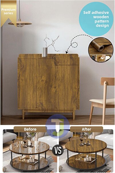 Technojet Self Adhesive Natural Wood Textured Wall Cabinet Table Kitchen Countertop Veneer 60cmX500cm