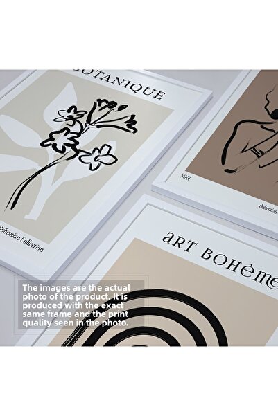 HOMEPACK Set de pictură din 3 piese cu cadru laminat alb Hpn081